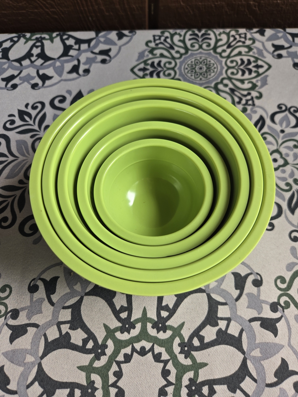 Set of 5 Melamine Nesting Lime Green Measuring Cups (10 Measures)